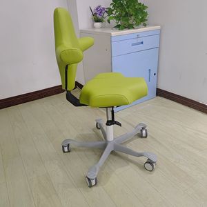 Ke Ming Ergonomic Office Chair Fluorescent Yellow Leather Swivel Height Adjustable With Integrated Armrest And <b>Backrest</b> Design - Product Image 3