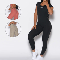 Combinaison de sport de haute qualité avec logo personnalisé, en spandex et nylon, dos nu, pour femmes