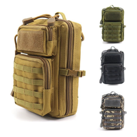 Sac de taille tactique multifonctionnel d'extérieur pour hommes, pochette pour téléphone de 7 pouces avec passant de ceinture, pochette utilitaire verticale Molle EDC pour la randonnée