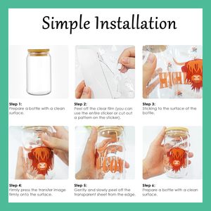 Autocollants UV de transfert Finition brillante résistante d'éraflure matérielle écologique Autocollants UV de transfert de tasse en verre d'application facile - Product Image 5