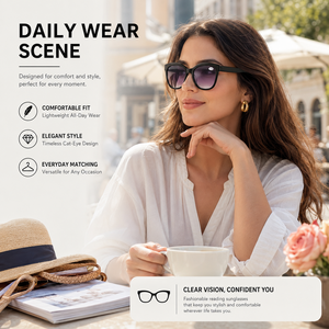 Gafas de Sol con Lentes de Lectura UV400 OEM, Gafas de Sol de Moda con Lentes Graduadas, Gafas de Sol de Plástico Extra Grandes con Lentes Degradados Estilo Ojo de Gato Retro para Mujer - Product Image 2