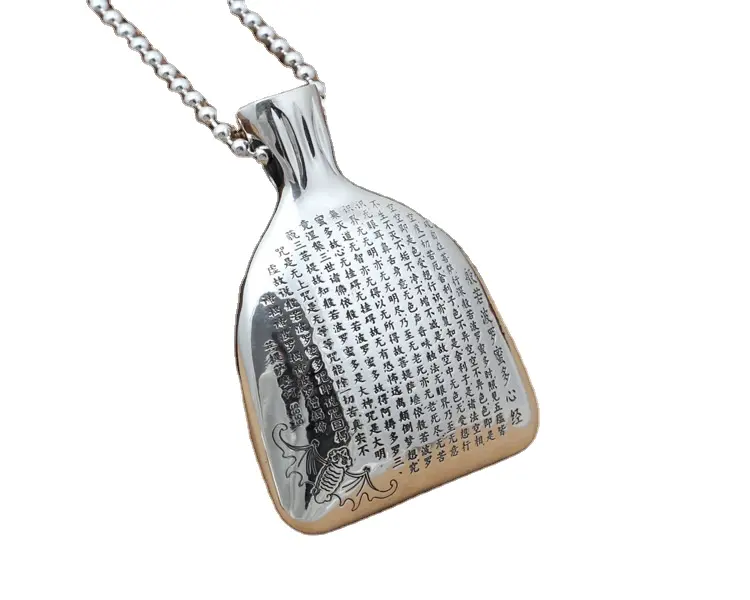 S999 silver fashion pendant sterling silver heart classic carving purse men and women Thai silver sweater pendant necklace