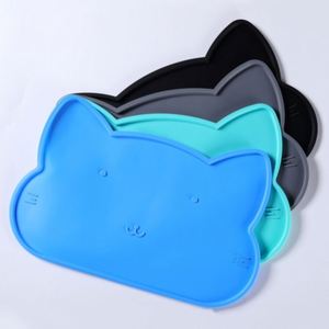 <b>Waterproof</b> <b>Silicone</b> Pet Feeding Mat Non-Slip Raised Edge Bowl Mat for Cat and Dog Food Manual Type - Product Image 1