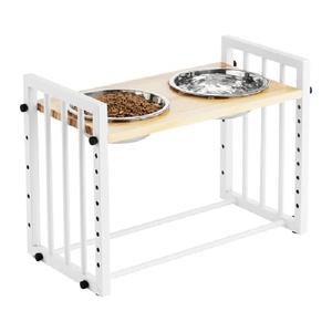 Çift Katlı Ekolojik Dostu Kedi Mamalıkları Yükseltilmiş Kedi Mama Kabı Seti Bambu Standlı İç Mekan Kedileri Küçük Köpekler Evcil Hayvan Mama ve Su Kapları - Product Image 1