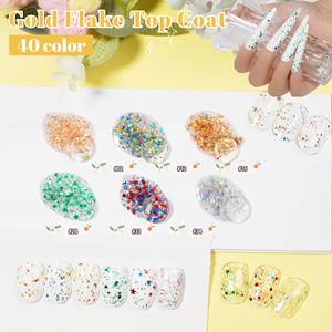 ICE NOVA Gold Flake Top Coat Forte granulosité Paillettes 2in1 Gel Polish Hema/Tpo/Hpma Free pour les styles d'art des ongles de Noël - Product Image 5