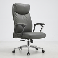Chaise de bureau exécutive en cuir véritable avec fonction massage, design moderne, rotation libre pour utilisation informatique