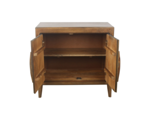 Armoire contemporaine en bois de manguier massif à 2 portes avec plusieurs étagères, unité de rangement en bois spacieuse pour l'organisation de la maison - Product Image 2