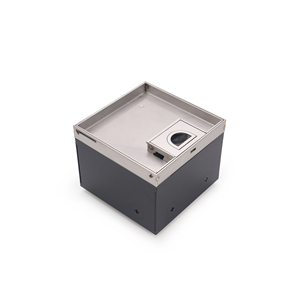 Caja de Piso Eléctrica de Acero Inoxidable con Salida de Cable Autoblocante y Tomas de Corriente Dobles - Product Image 2