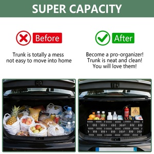 Hawaiian Iwa Birds Design Custom Logo Nylon <b>Foldable</b> Wide-open Grocery Shopping <b>Bag</b> Storage Trunk Organizer <b>Bag</b> for Car - Product Image 5