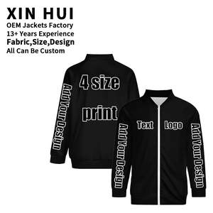 Custom Logo Winter Varsity Bomber <b>Jacket</b> Mens Windbreaker OEM Factory Sublimation Print Full Zip Casual <b>Lightweight</b> Cotton - Product Image 1
