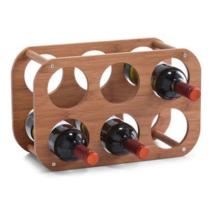 Bamboo Wine <b>Rack</b> 3 Tier Foldable Storage Display Stand For Home <b>Kitchen</b> - Product Image 2