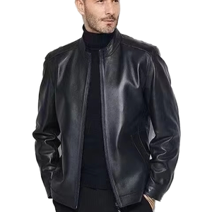 Black Mens Pure Sheep Leather Zipper <b>Jacket</b> Men's Black & BROWN Genuine Lambskin Leather Biker <b>Jacket</b> VINTAGE REAL MOTO <b>Jackets</b> - Product Image 1
