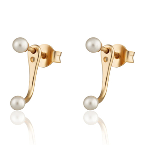 Gemnel Fashion Jewelry 925 Silver Adjustable Gold Pearl <b>Earrings</b> - Product Image 1