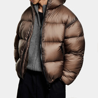 Veste d'hiver pour homme surdimensionnée personnalisée, imprimé camouflage, ultra légère, en nylon, avec logo noir imprimé, en duvet