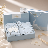 Boîte cadeau en papier pliable personnalisée avec poignée, boîte d'emballage pour vêtements de bébé, pour cadeaux de naissance, souvenirs de baptême