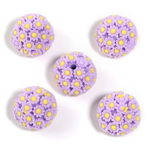 Nouvelles perles de boule de fleur acrylique à la mode répertoriées pour Bracelets de matériaux faits à la main chaînes de téléphone portable accessoire fabrication de bijoux - Product Image 6
