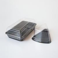 Boîte à gâteaux triangulaire en plastique transparent, conteneurs à gâteaux/desserts/boulangerie/pâtisserie avec couvercle, vente en gros