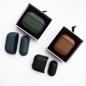 Étui <span class=keywords><strong>airpods</strong></span> <span class=keywords><strong>pro</strong></span> en cuir véritable, grain complet, accessoire pour téléphone - Product Image 2