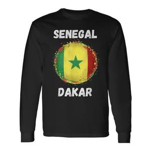Camiseta de manga larga de Senegal Dakar con diseño de bandera retro vintage - Product Image 1