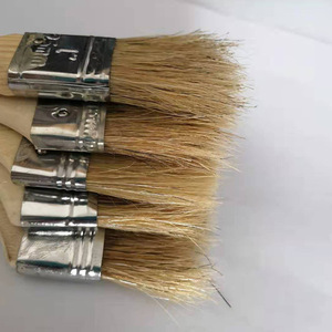 Wooden Handle Thin Board <b>Brush</b> 1-4 Inch Flat Pig Bristle Paint <b>Brush</b> For Glue Application Building Materials DIY Coating Tool - Product Image 1