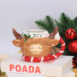 Tazas de Cerámica con Animales Esculpidos en 3D de Redeco Wholesale, Diseño de Vaca Highland y Oso Guardián, Logotipo Personalizado al por Mayor para Hoteles, Cafés, Regalos Corporativos y Navideños - Product Image 6