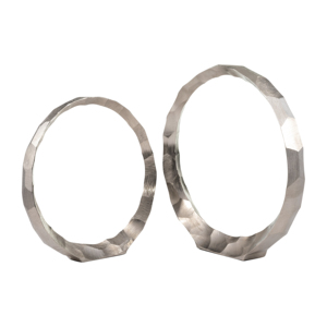 Scultura ad anello in alluminio per decorazioni casa e ufficio, ornamento per soggiorno, statua artistica circolare in metallo - Product Image 2