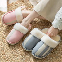 Chaussons d'intérieur de luxe en flanelle pour femmes, fourrure chaude d'hiver, antidérapants, pour couples, pantoufles en fourrure pour dames, collection 2026