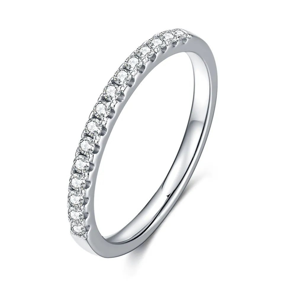 แหวนเพชรโมอิสสีเงินสเตอริง925คุณภาพสูงแหวนแต่งงานสำหรับหมั้น