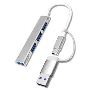 Moyeu de Type C 4 ports USB-C vers USB 3.0 séparateur convertisseur OTG USB C HUB pour Macbook Pro iMac PC ordinateur portable Notebook accessoires