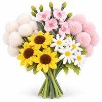 Bouquet de fleurs artificielles en tissu fait main, durable et doux, en peluche, très vendu pour la décoration de la maison, de mariage et saisonnière