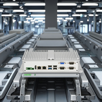 Fanless cangkang logam campuran Aluminium tertutup sepenuhnya Pc Mini industri M572 Intel Celeron Quad Core 2.0GHz komputer mikro tertanam