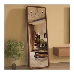 Espelho de madeira para chão, espelho decorativo DIY para maquiagem, moldura de madeira para decoração de casa e sala de estar