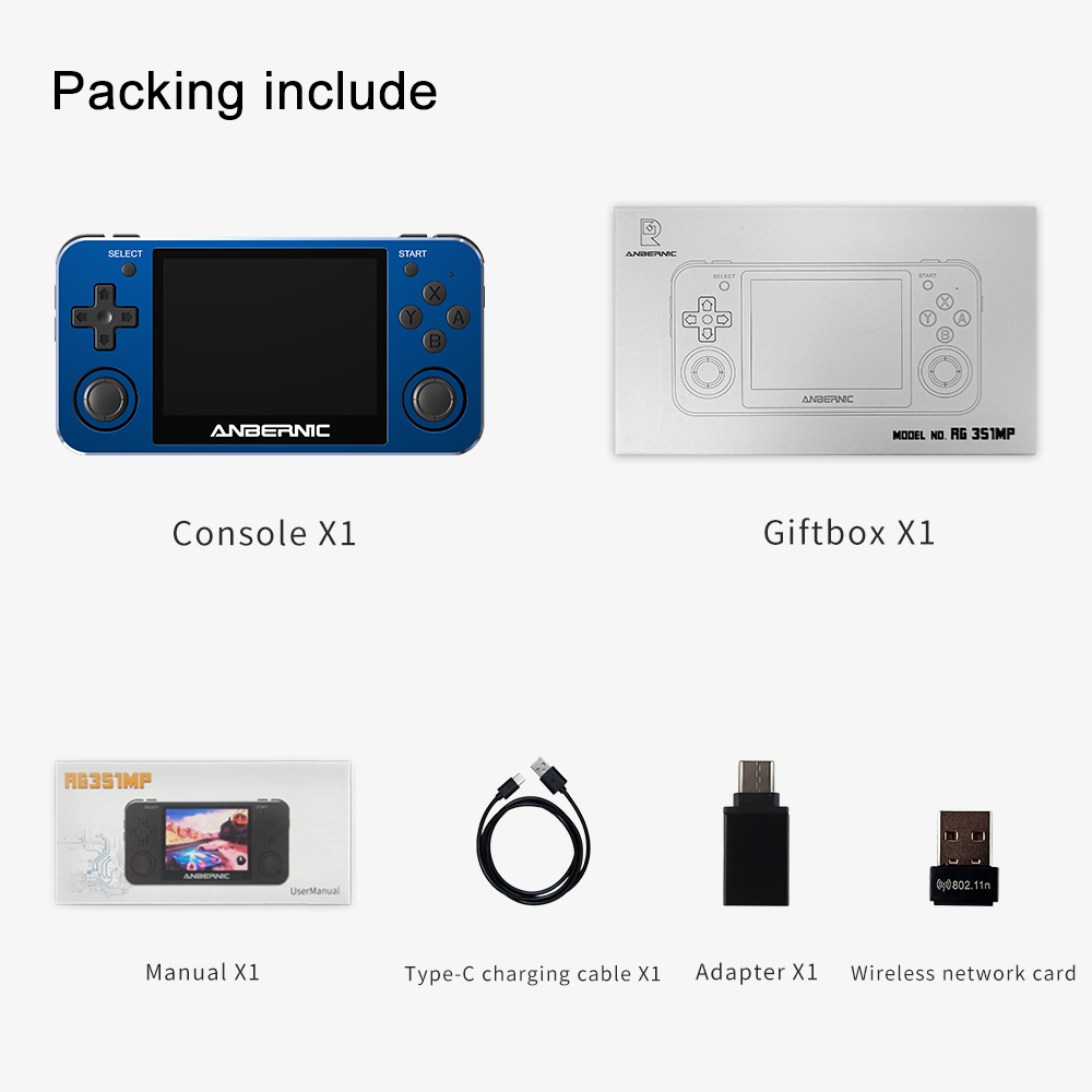 RG351MP 64GB Handheld Game Emulator for PSP & N64