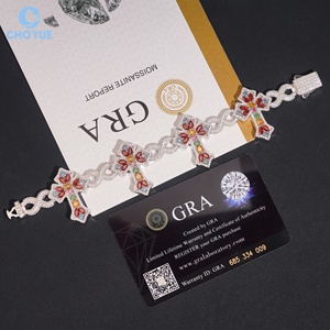 Luxury 925 Sterling Silver Multicolor Moissanite Cross Bracelet Iced Out <b>Infinity</b> Chain Hip Hop Jewelry for Men Women - Product Image 4