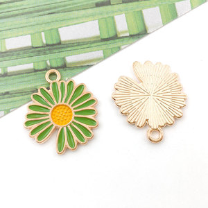 30個金メッキエナメル金メッキエナメルフラワーチャームコネクタジュエリー作りブレスレットDIY手作りクラフト - Product Image 6