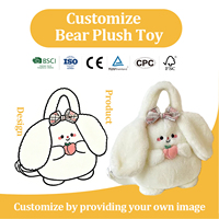 Sac à bandoulière en peluche lapin pêche personnalisable en gros, certifié CE CPC, idéal pour un cadeau