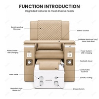 Chaise de manucure multifonction de luxe pour salon de beauté, avec bain de pieds, inclinable, réglable, massage électrique, chaise de pédicure