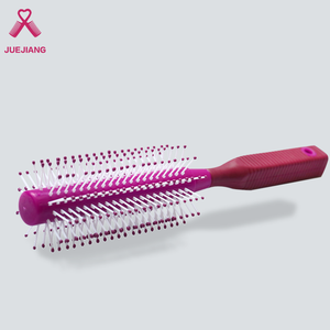 Cepillo de pelo ligero superredondo, barril de plástico <span class=keywords><strong>con</strong></span> cerdas de nailon <span class=keywords><strong>con</strong></span> Mango antideslizante, peine de cepillo de pelo voluminizado pequeño - Product Image 6