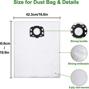 <span class=keywords><strong>Sac</strong></span> à poussière non tissé compatible Kaichi pour aspirateurs <span class=keywords><strong>WD2</strong></span>/WD4/MV4, accessoires pour aspirateur, usage domestique - Product Image 1