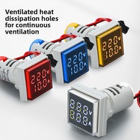Gran oferta, voltímetro Digital LED de 22mm e indicador de Panel de amperímetro con luces de señal, voltaje monofásico y medidor de corriente