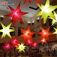 Décoration LED gonflable en forme d'étoile à pointes pour suspension au plafond lors d'événements