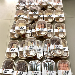 กล่องเบนโตะกระดาษแบบใช้แล้วทิ้ง 850 มล. ฝาใส ช่องใส่ของสองช่อง บรรจุภัณฑ์โมจิ พร้อมถ้วยซอส - Product Image 1