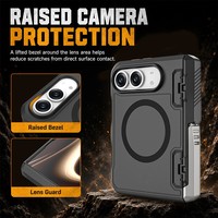 Coque de téléphone magnétique mate intégrée avec film protecteur antichoc et béquille intégrée pour iPhone Duo – Vente en gros