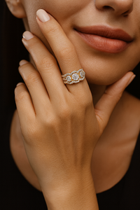 Anillo de Diamantes en Oro Rosa, Joyería Elegante y Brillante para Mujer, Perfecto para Regalo de Boda, Compromiso y Uso Diario - Product Image 3