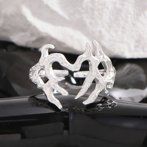 Moda Irregular árbol marchito <span class=keywords><strong>Brach</strong></span> 925 anillo ajustable de plata esterlina - Product Image 3