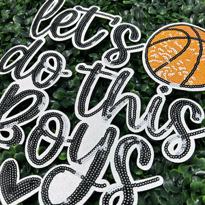 Patch di basket con Logo personalizzato per ragazzi <span class=keywords><strong>facciamo</strong></span> questo ferro su patch di design con ricami di paillette sportive Glitter - Product Image 4