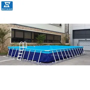 Grande quadro metálico comercial de aço removível piscina acima da piscina