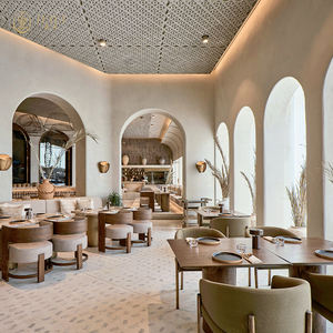 Ensembles de meubles de restaurant commerciaux élégants de style nordique, table carrée, chaise incurvée, longue banquette, stand pour café en Afrique <span class=keywords><strong>du</strong></span> Sud - Product Image 4