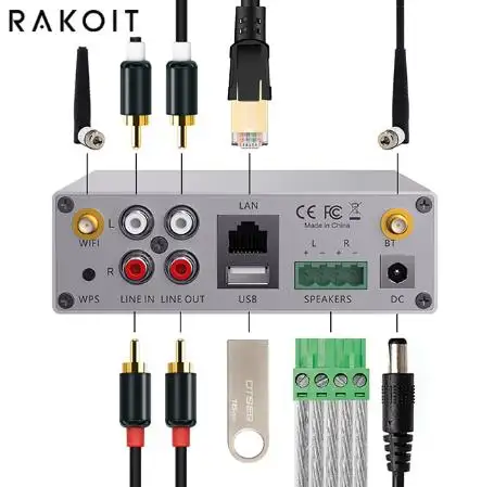 Rakoit Audio Home Amplifiers Class D Hifi Power Amp A50+ BT 5.0 Stereo Audio Amplifier