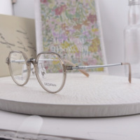 Nueva Montura de Gafas de Moda con Forma Cuadrada y Redonda, Estiliza el Rostro, Versátil, Estilo Influencer, Serie de Colores de Baja Saturación 56833